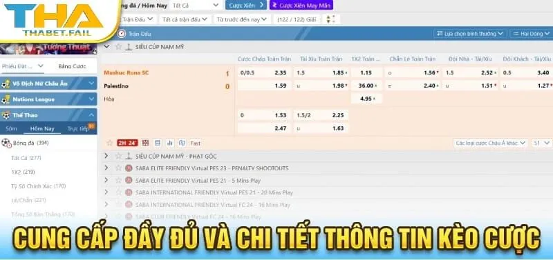 Thể Thao Thabet 19 Thabet cung cấp những thông tin kèo cược toàn diện và chi tiết nhất.
